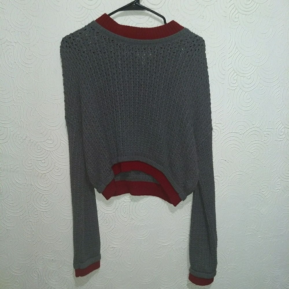 Grey Crop Top Sweater
